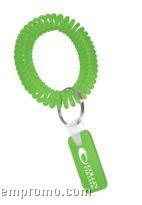 Wrist Coil Key Ring With Rectangle Key Tag
