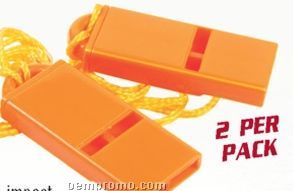 Safety Orange Flat Military Whistle