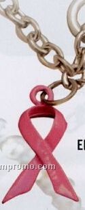 Tiffany Style Bracelet With Awareness Ribbon Charm