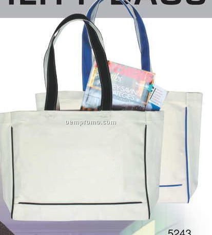 12 Oz. Canvas Shopping Tote Bag (Matching Handle & Piping)