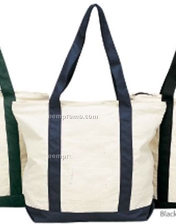 2-tone Canvas Shoulder Tote Bag