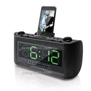 AM/FM Clock Radio With Ipod Docking Stereo Speaker System