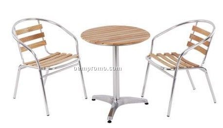 Aluminum wood Chair and table set