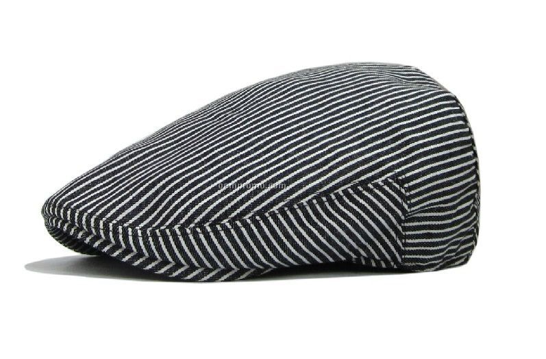 Black/white stripped beret