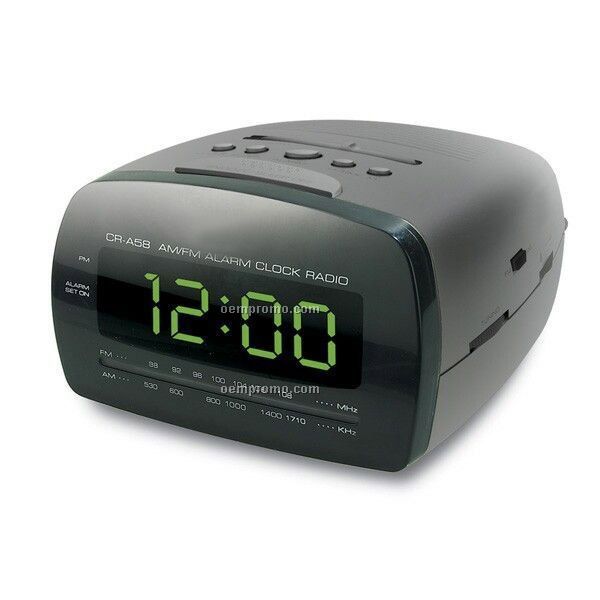 Green LED Digital AM/FM Alarm Clock Radio