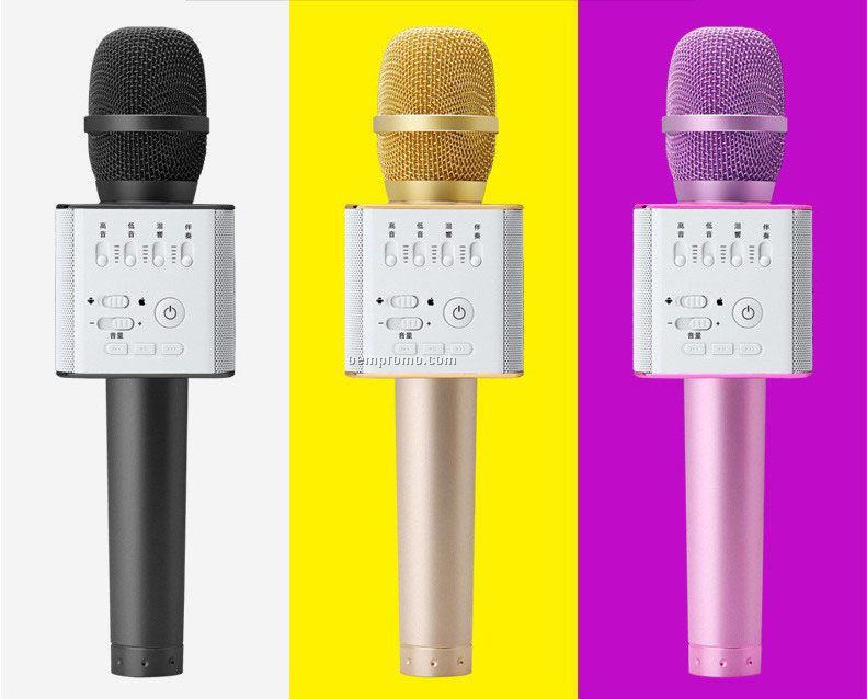 Portable bluetooth karaoke microphone for mobile phone , Bluetooth speaker