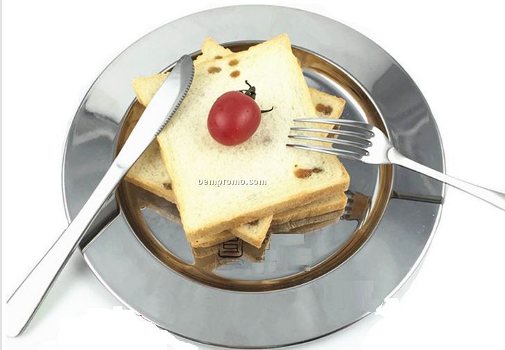 Silver stainless steel flat plate, Electroplating european-style soup plate