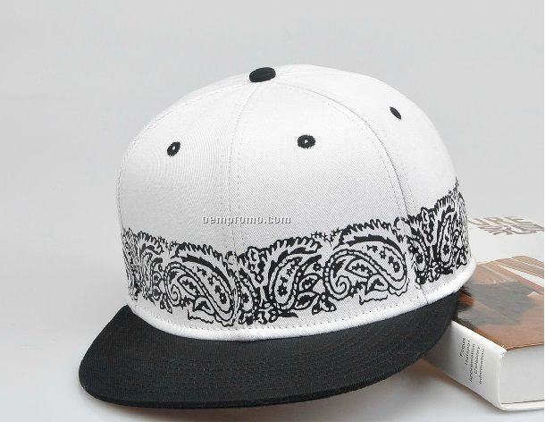 White beautiful hiphop hats with cashew flowers