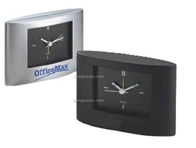 Wide Screen Plastic Oval Alarm Clock